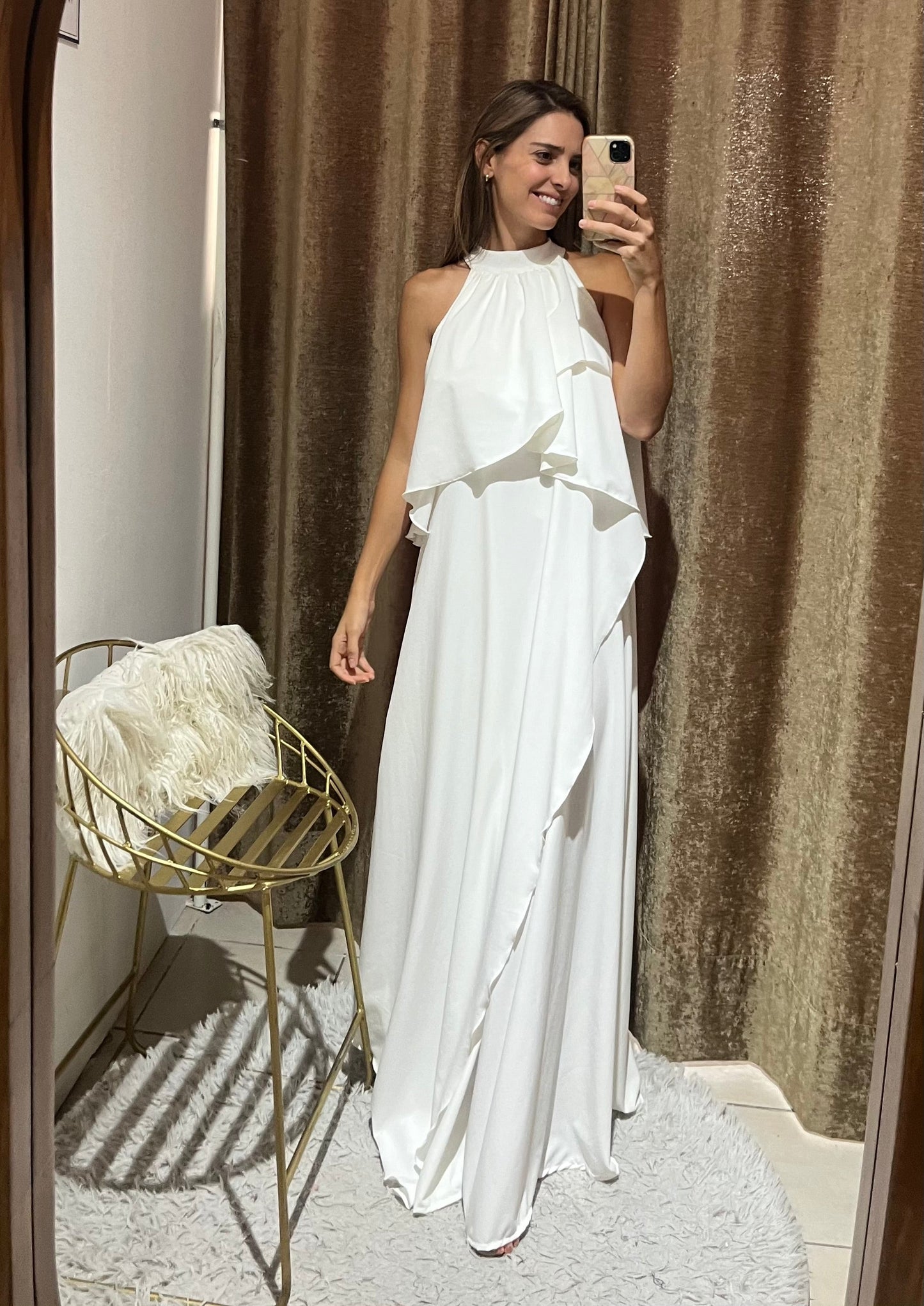 Vestido Ariel de maternidad y lactancia blanco blanco largo