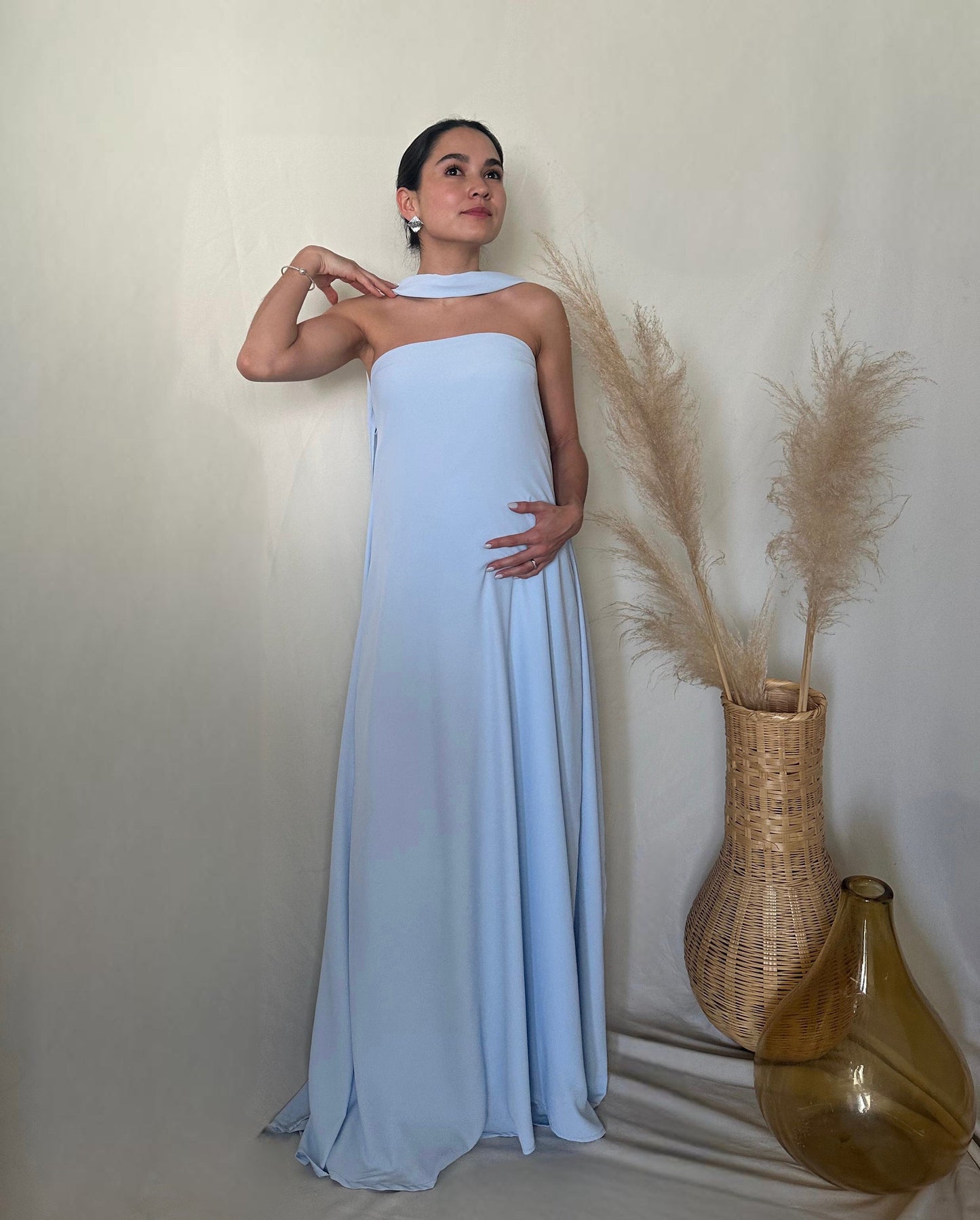 Vestido de Maternidad, Adela azul cielo