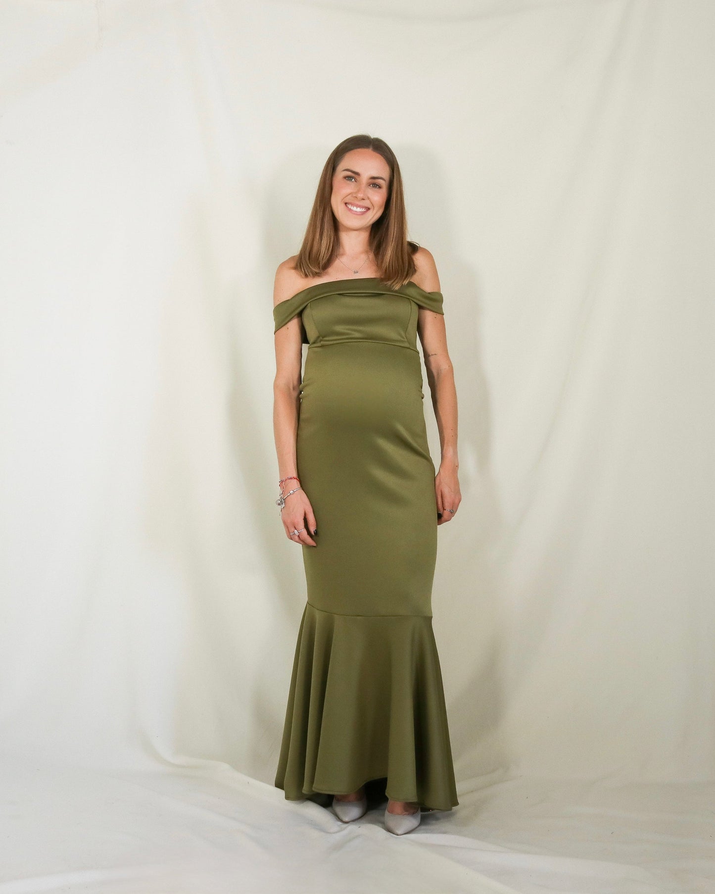 Vestido de maternidad Renata, verde olivo