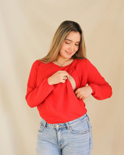 Blusa lactancia olanes roja cey (CH)