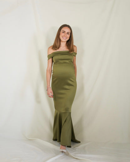 Vestido de maternidad Renata, verde olivo