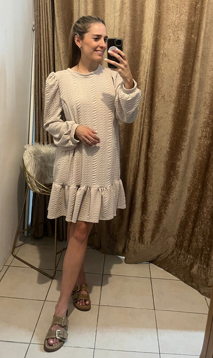 Vestido maternidad y lactancia, Lourdes beige carrara