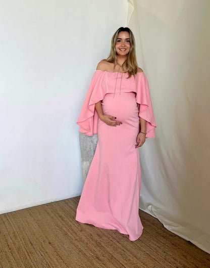 Vestido de maternidad Amparo, rosa claro licra