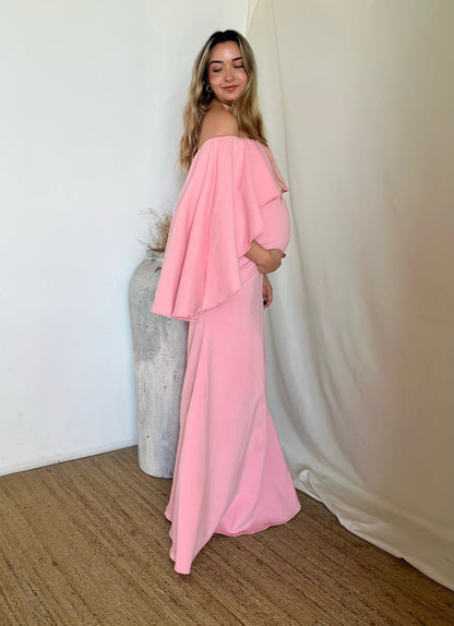 Vestido de maternidad Amparo, rosa claro licra