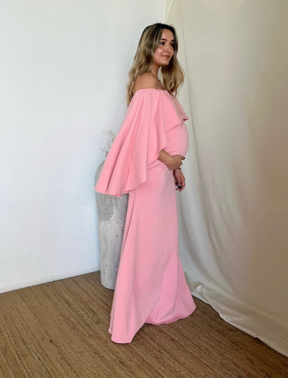 Vestido de maternidad Amparo, rosa claro licra