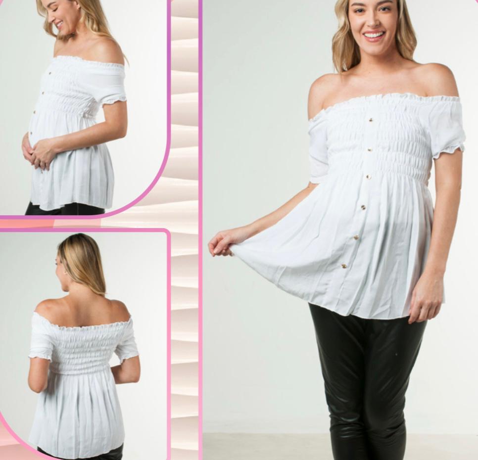 Blusa de maternidad strapless