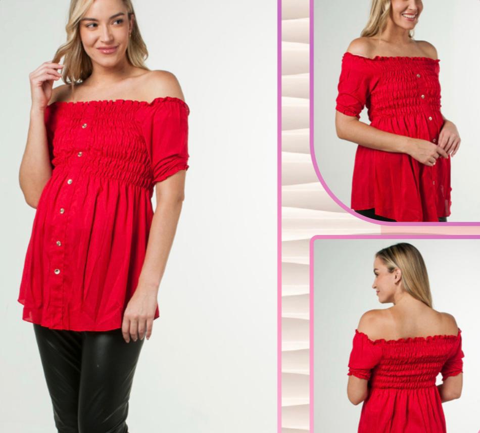 Blusa de maternidad strapless
