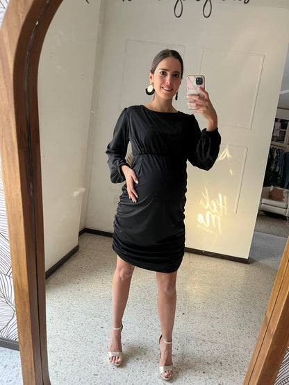 Vestido de maternidad negro, elegante, Magdala licra