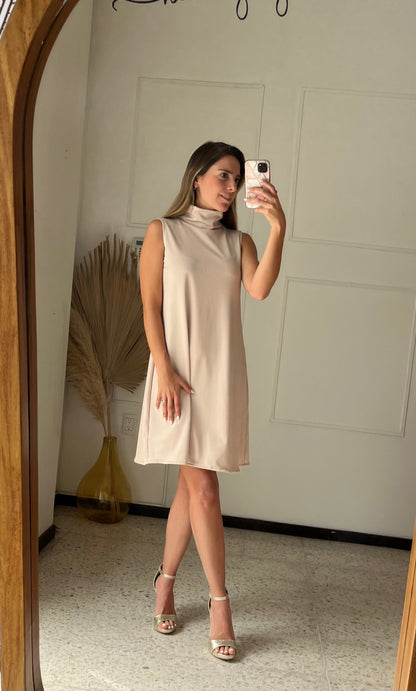 Vestido Miranda de maternidad, tortuga beige rayitas